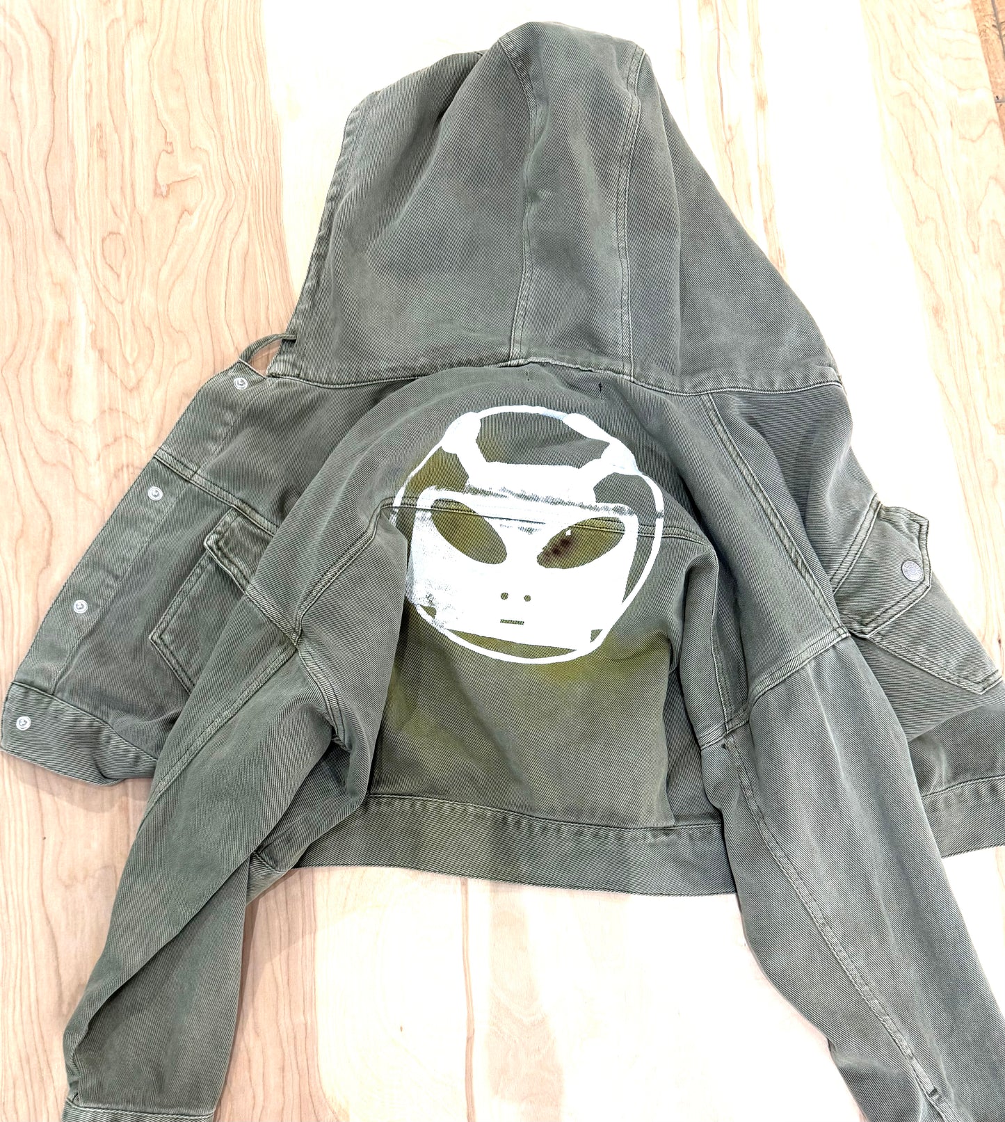 Woman's Alien Robot Hoodie Motorcycle Jacket (Small) One of a Kind