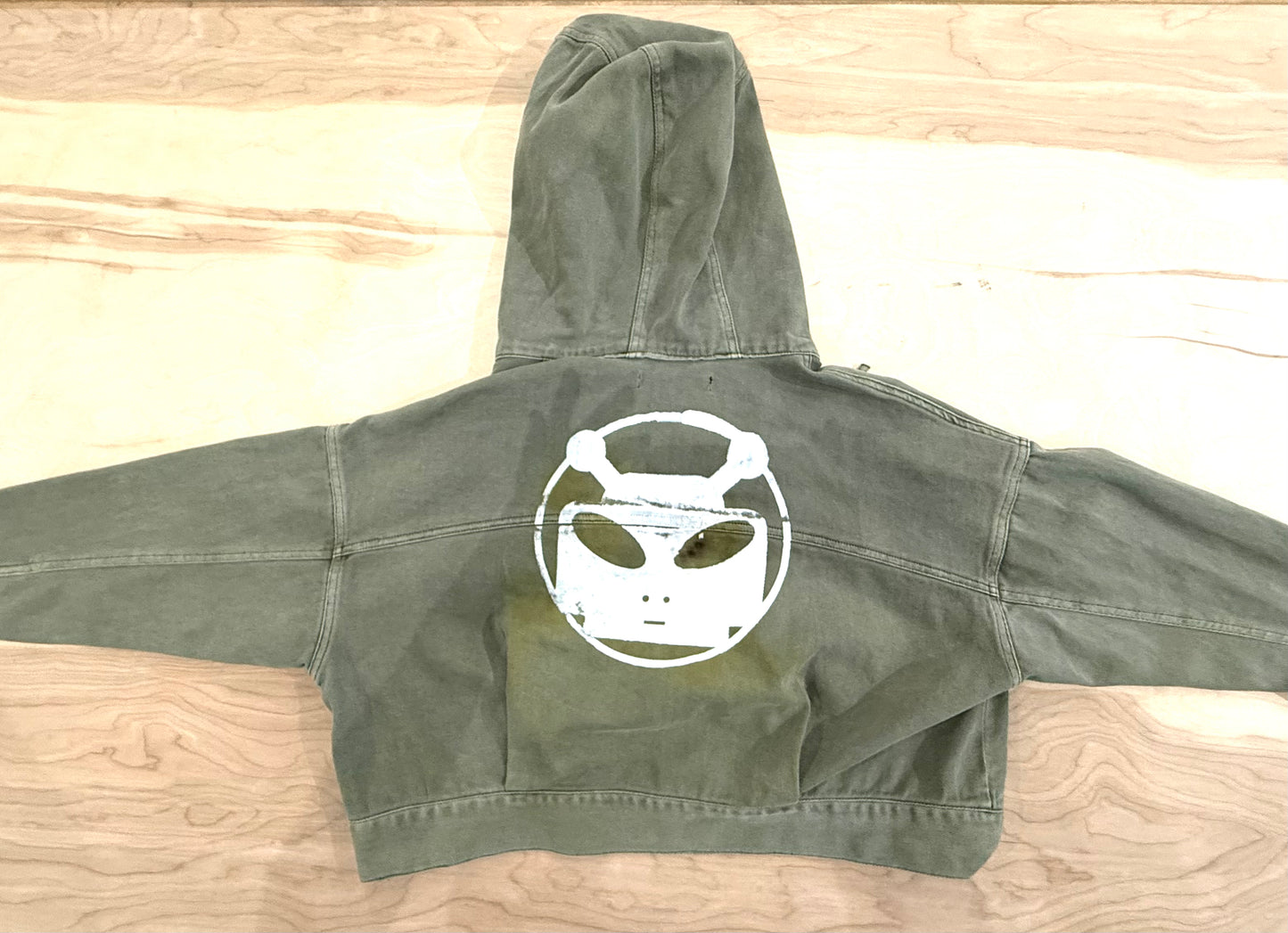 Woman's Alien Robot Hoodie Motorcycle Jacket (Small) One of a Kind