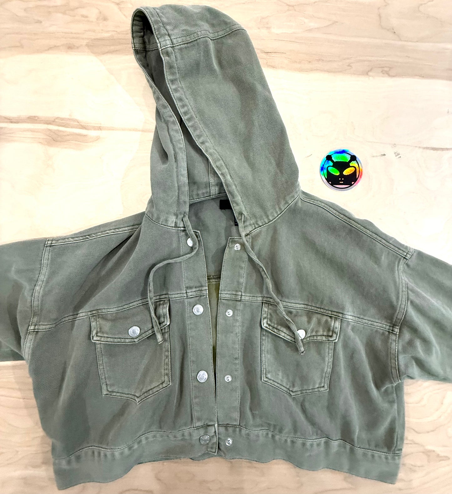 Woman's Alien Robot Hoodie Motorcycle Jacket (Small) One of a Kind