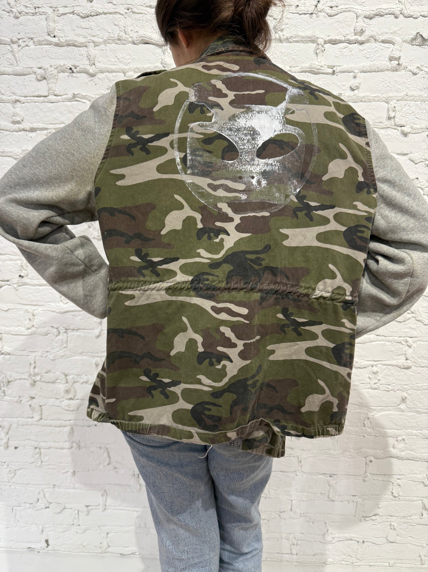 Woman's Alien Robot Cotton Jacket One of a Kind Camo Logo 004 - FREE SHIPPING