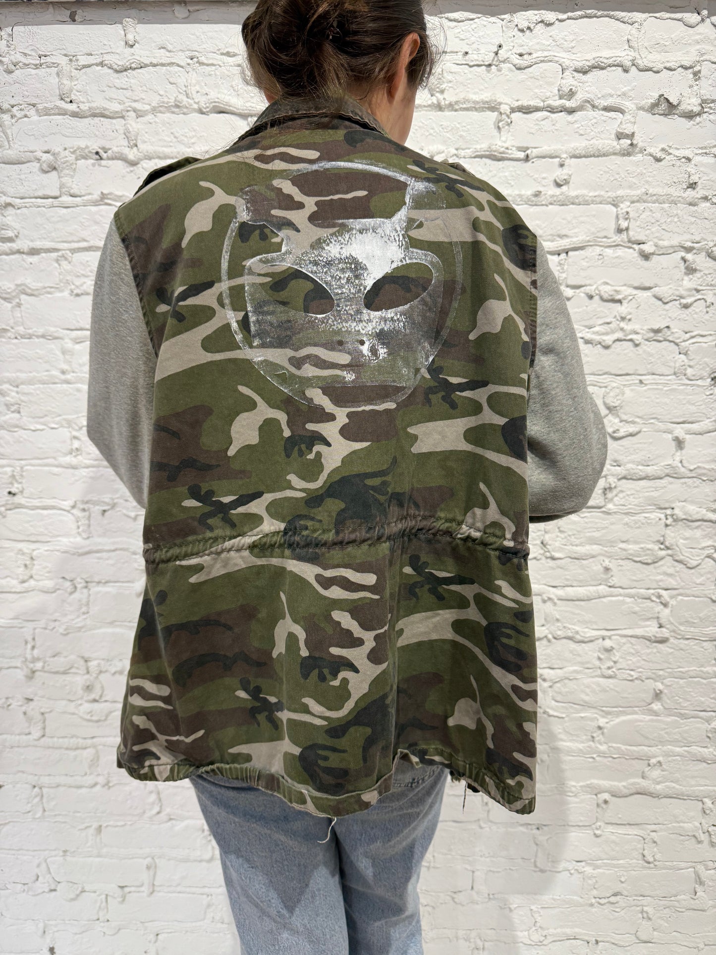Woman's Alien Robot Cotton Jacket One of a Kind Camo Logo 004 - FREE SHIPPING