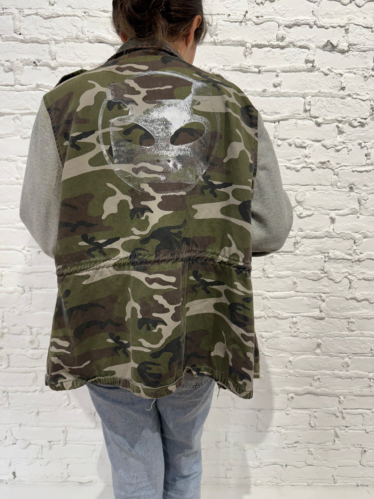 Woman's Alien Robot Cotton Jacket One of a Kind Camo Logo 004 - FREE SHIPPING